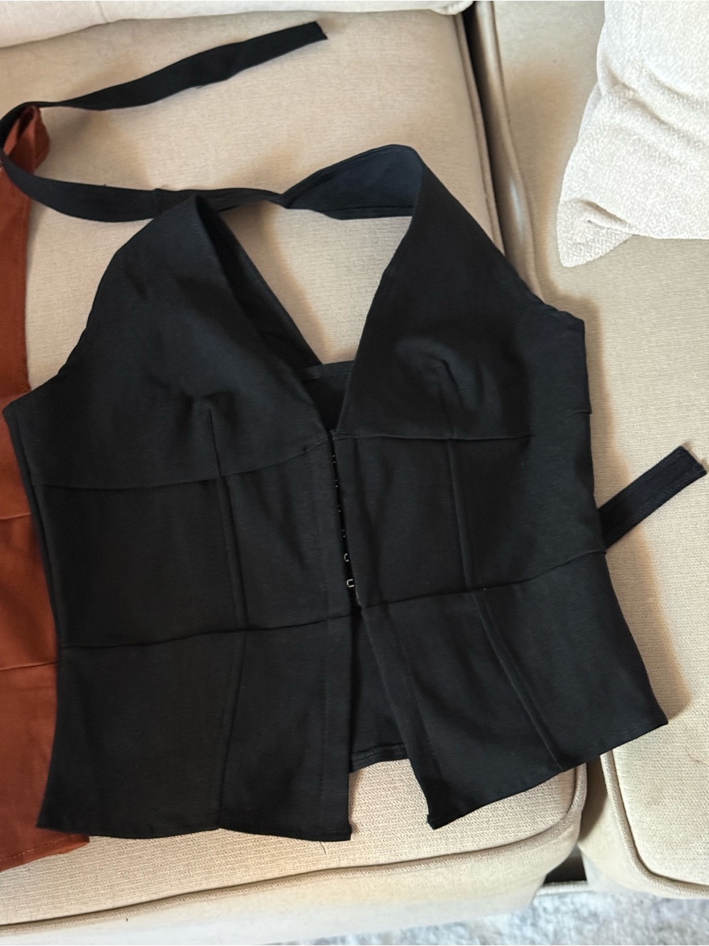 Women’s Black Halter Bustier Top